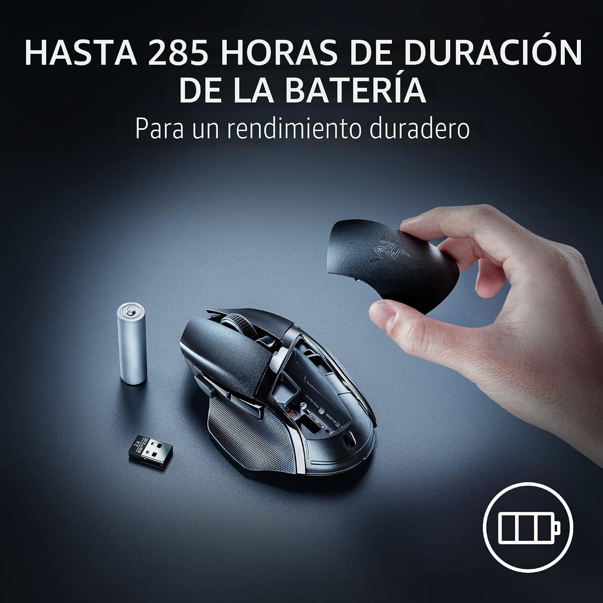 Mouse Gamer Inalámbrico Basilisk V3 X HyperSpeed RGB Negro de Razer, vista adicional 6