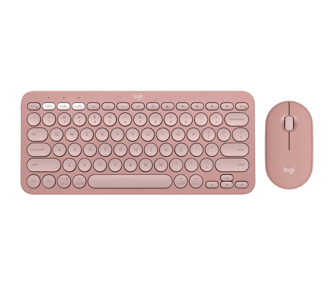 Combo Teclado y Mouse Pebble 2 Rosa Tonal de Logitech