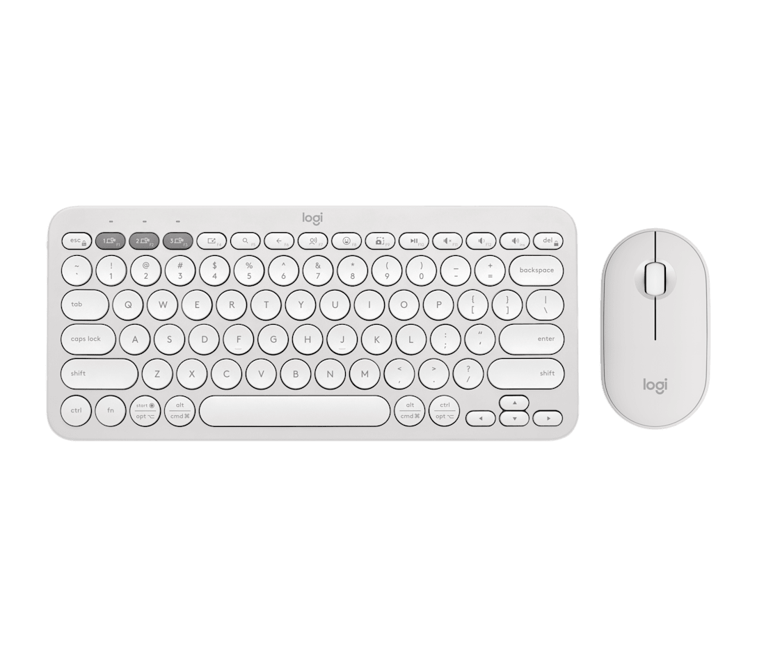 Combo Teclado y Mouse Pebble 2 Blanco Tonal de Logitech
