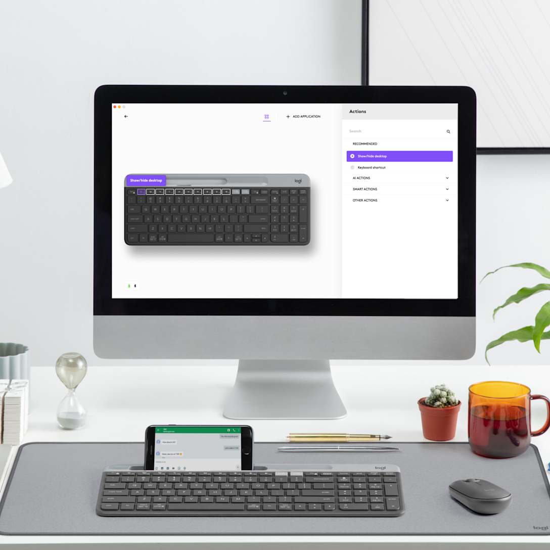 Teclado Inalámbrico K585 Slim Multi-Device Grafito de Logitech, vista adicional 5