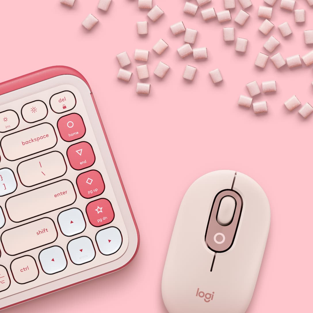 Combo Teclado y Mouse POP Icon Rosa y Blanco de Logitech, vista adicional 4