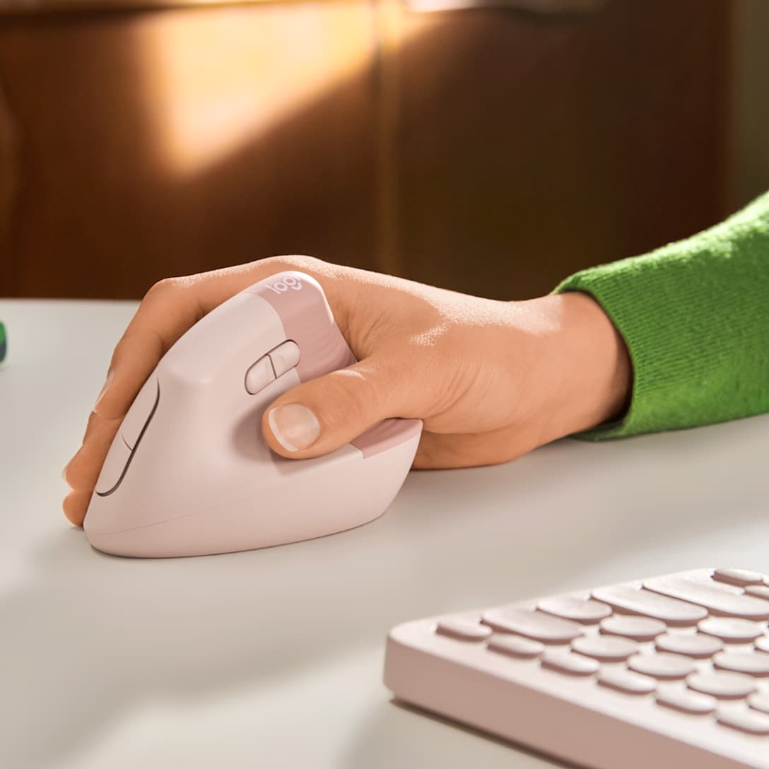 Mouse Lift Vertical Ergonómico Rosa de Logitech, vista adicional 2