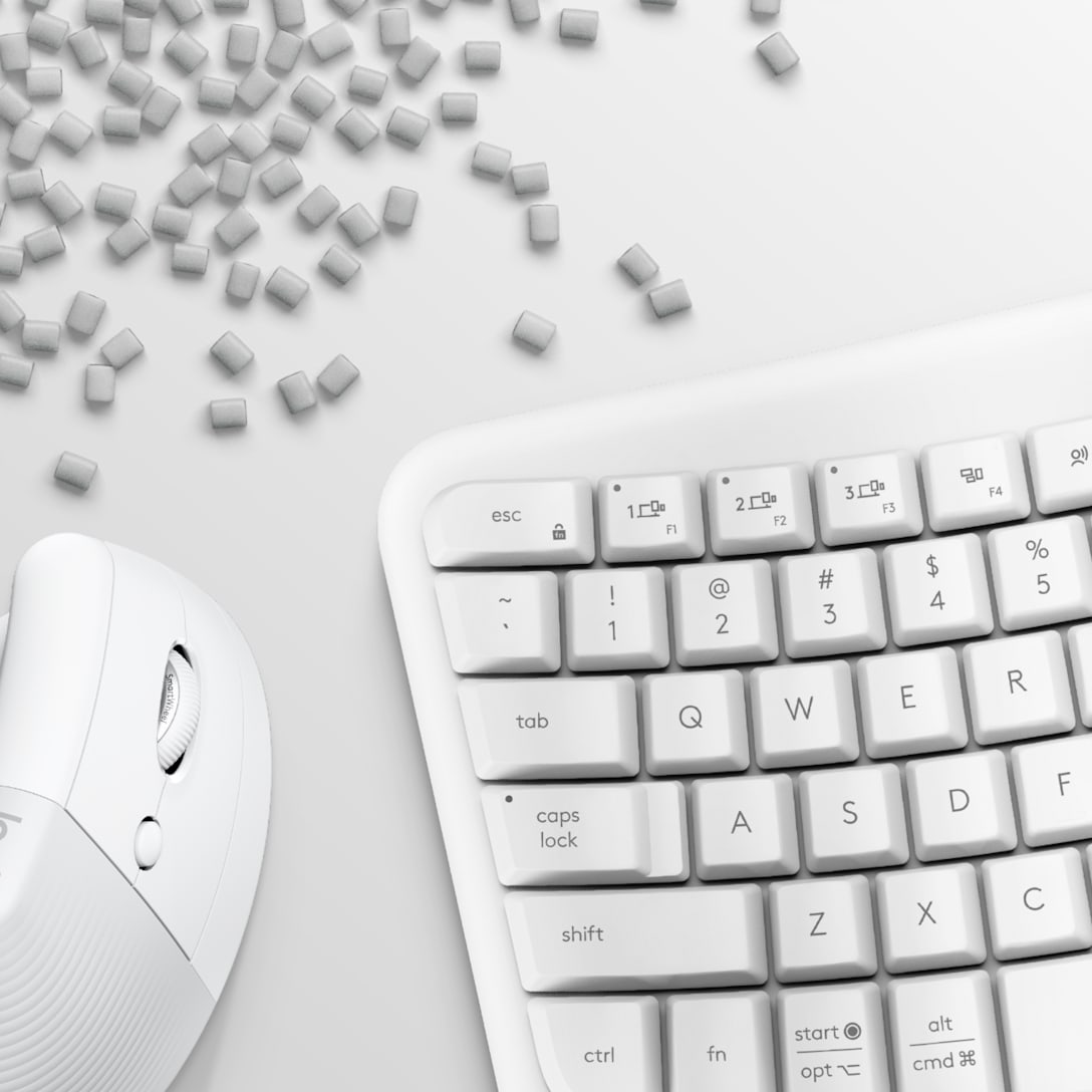 Combo Teclado y Mouse Ergonómico Wave Keys + Lift Blanco de Logitech, vista adicional 6