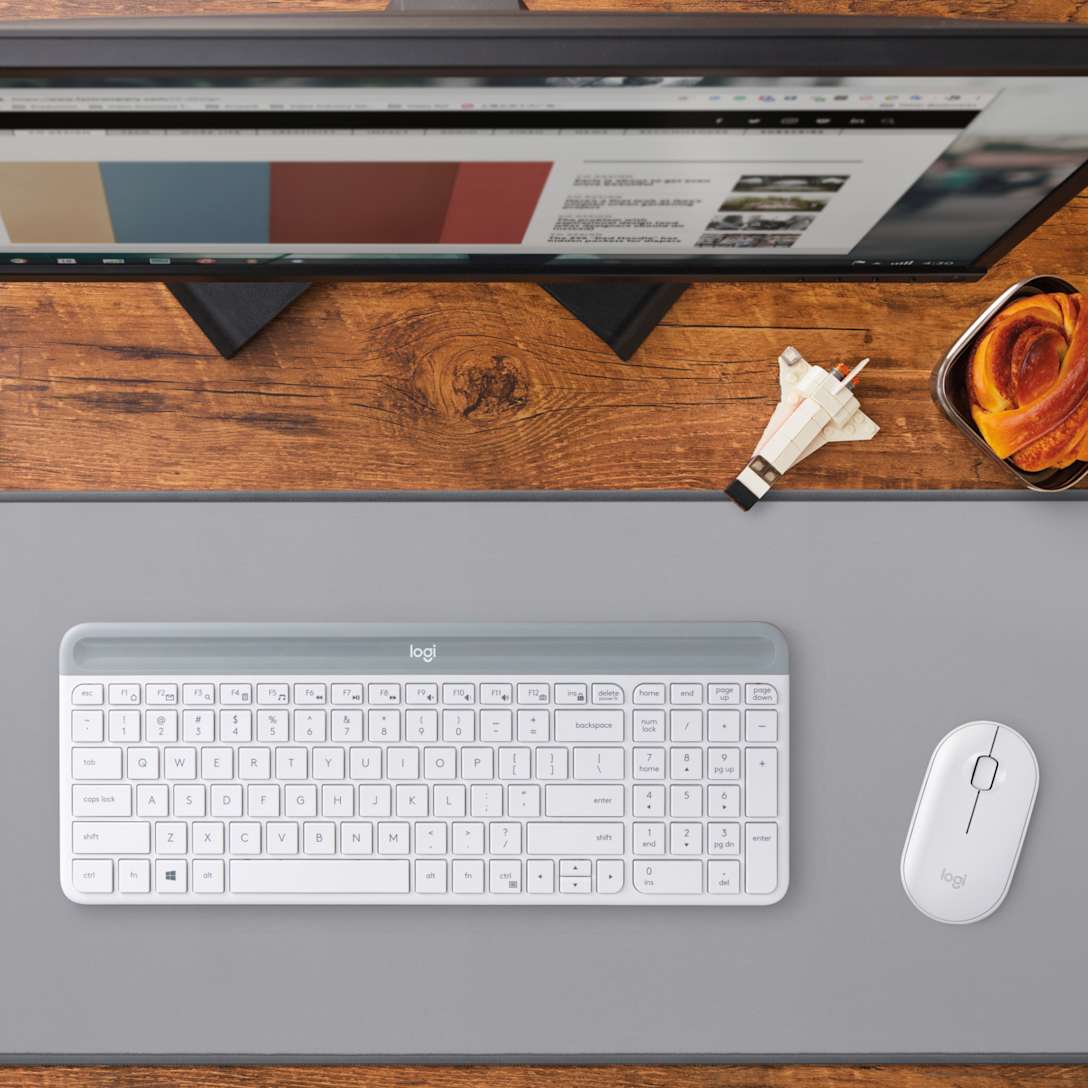 Combo Teclado y Mouse MK470 Slim Blanco de Logitech, vista adicional 6