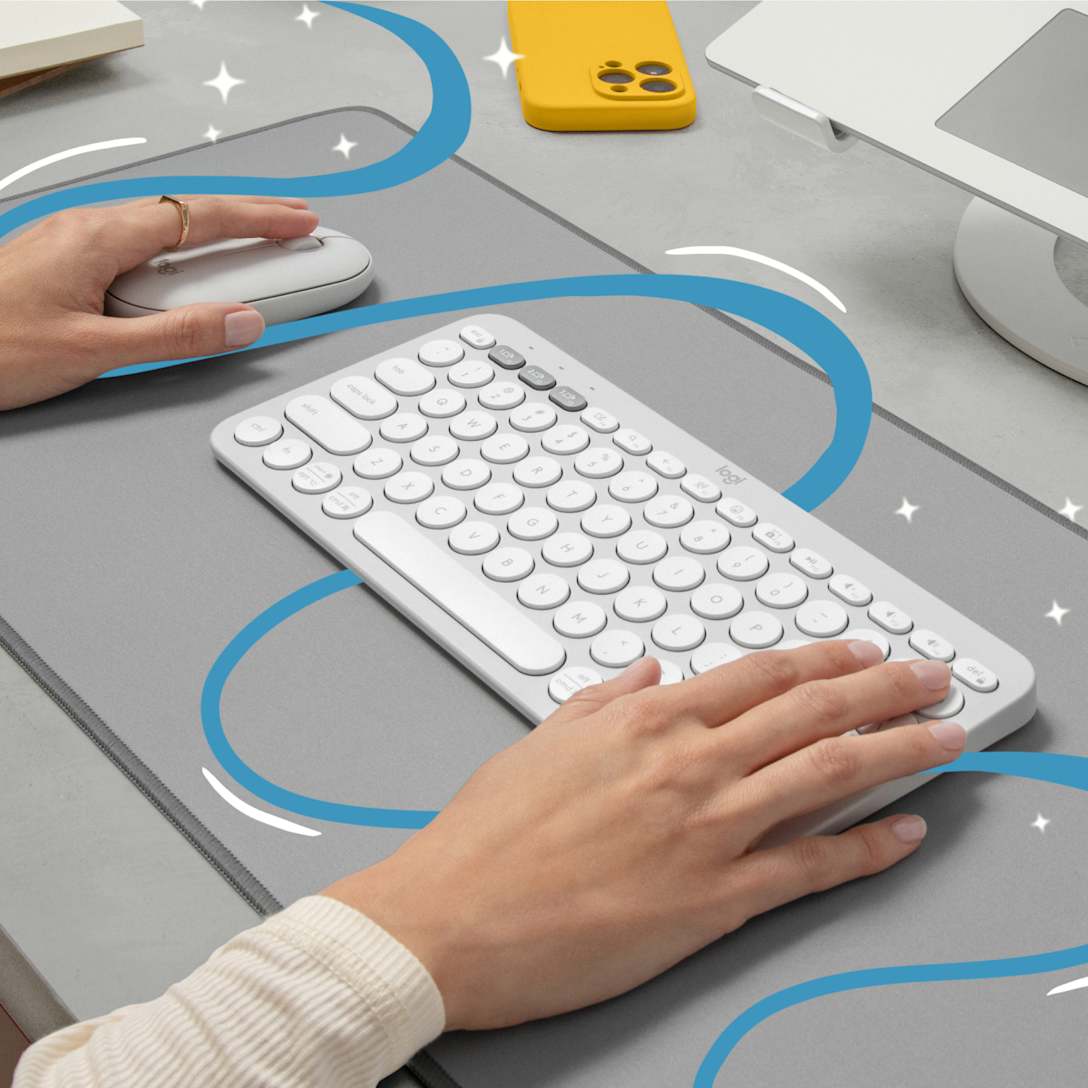Teclado Bluetooth Pebble Keys 2 K380s Blanco Tonal de Logitech, vista adicional 2