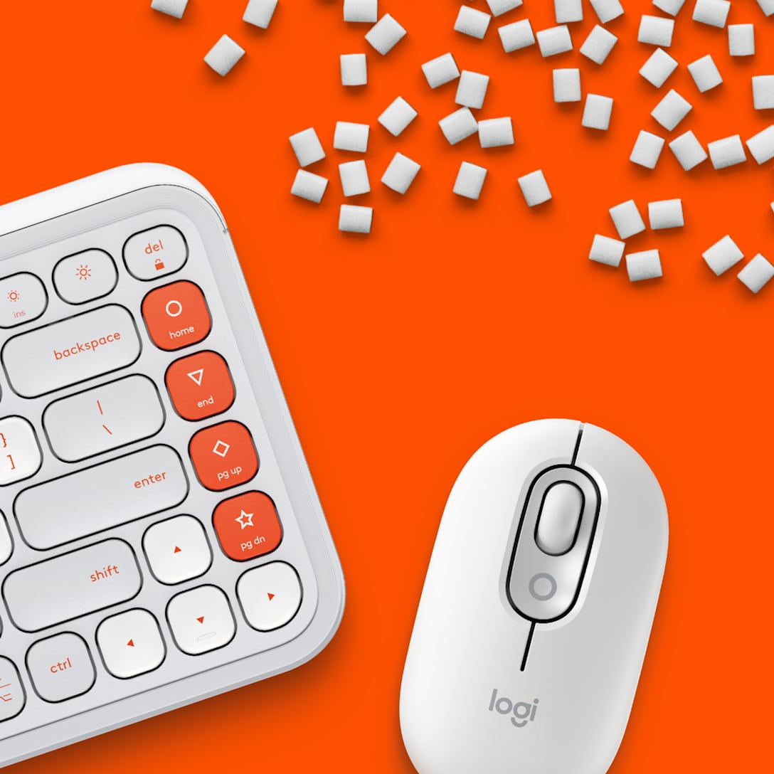 Combo Teclado y Mouse POP Icon Blanco y Naranja de Logitech, vista adicional 4