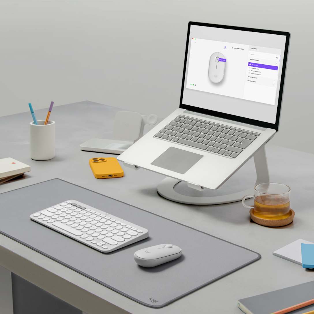 Mouse Pebble 2 M350s Blanco Tonal de Logitech, vista adicional 3