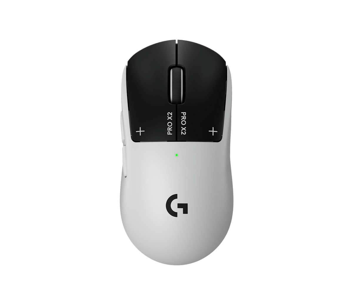 Mouse Gamer PRO X2 Superstrike Lunar Eclipse de Logitech G, vista superior en ángulo