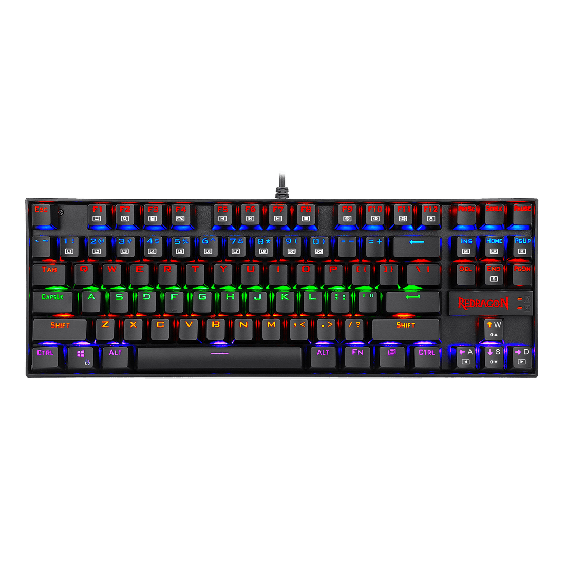 Teclado Gamer K552 Kumara Black Rainbow Negro de Redragon