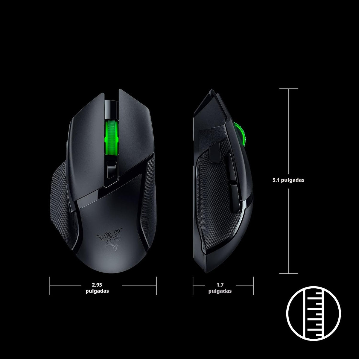 Mouse Gamer Inalámbrico Basilisk V3 X HyperSpeed RGB Negro de Razer, vista adicional 7