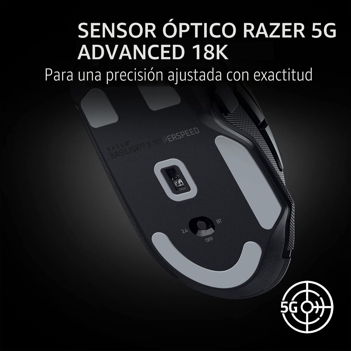 Mouse Gamer Inalámbrico Basilisk V3 X HyperSpeed RGB Negro de Razer, vista adicional 5
