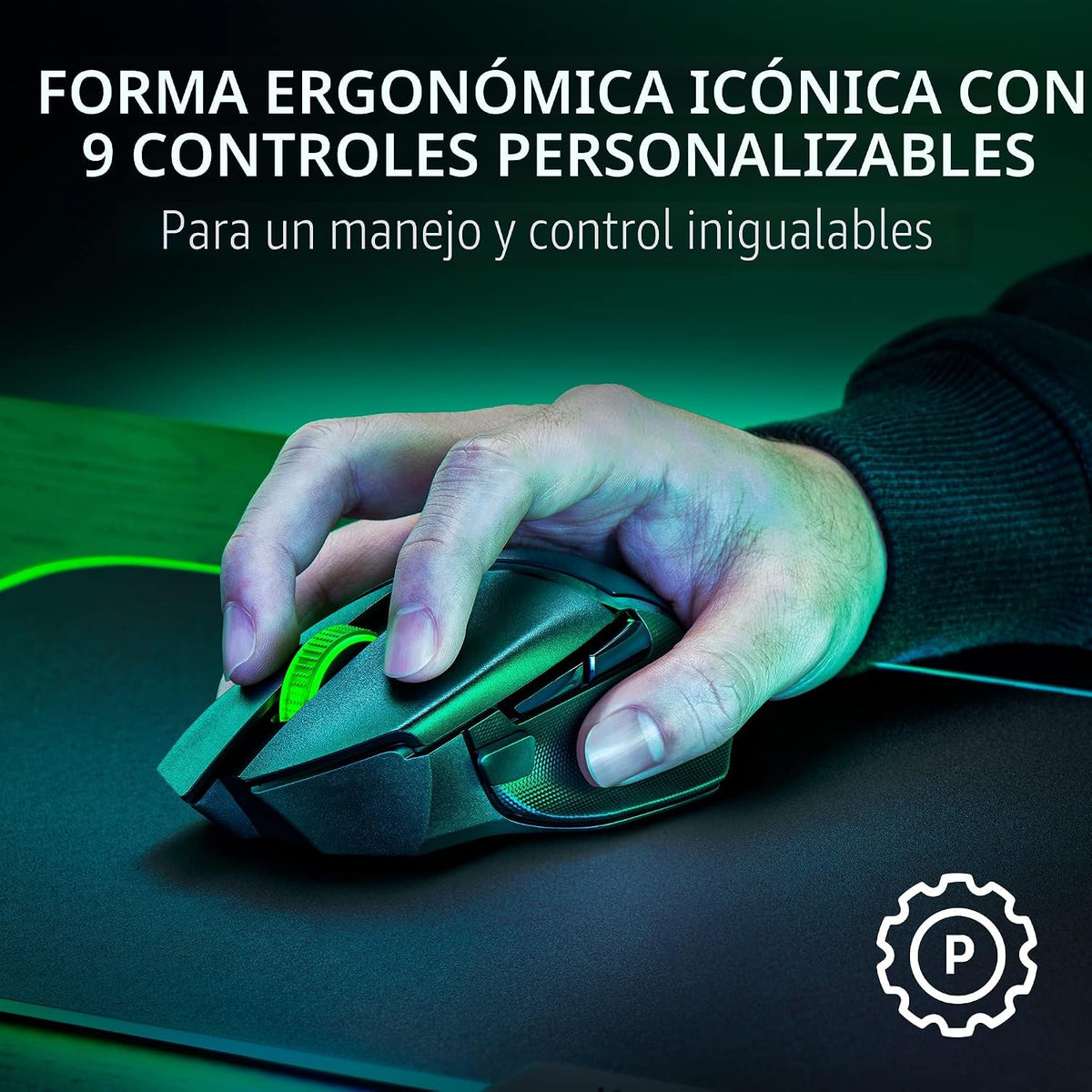 Mouse Gamer Inalámbrico Basilisk V3 X HyperSpeed RGB Negro de Razer, vista adicional 2