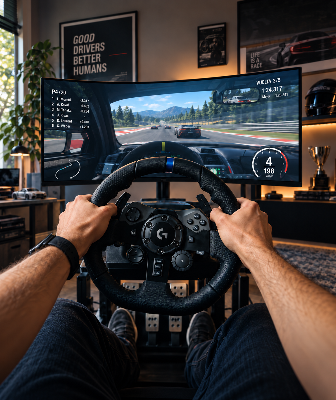 Sim Racing con volante para una experiencia inmersiva