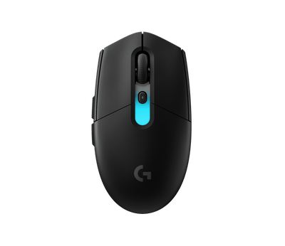 Mouse Gamer G305 X Superlight Negro de Logitech G, vista superior en ángulo