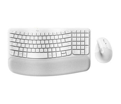 Combo Teclado y Mouse Ergonómico Wave Keys + Lift Blanco de Logitech