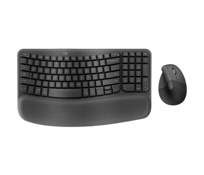 Combo Teclado y Mouse Ergonómico Wave Keys + Lift Grafito de Logitech