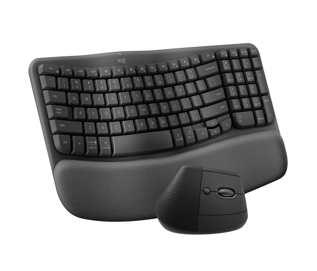 Combo Teclado y Mouse Ergonómico Wave Keys + Lift Grafito de Logitech, vista adicional 2