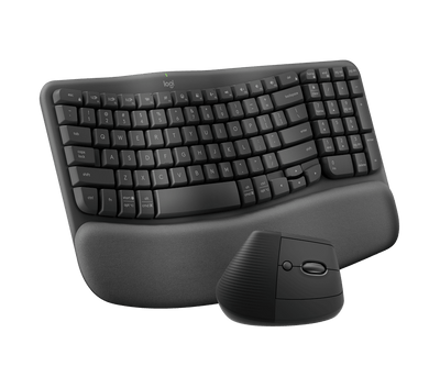 Combo Teclado y Mouse Ergonómico Wave Keys + Lift Grafito de Logitech, vista adicional 2