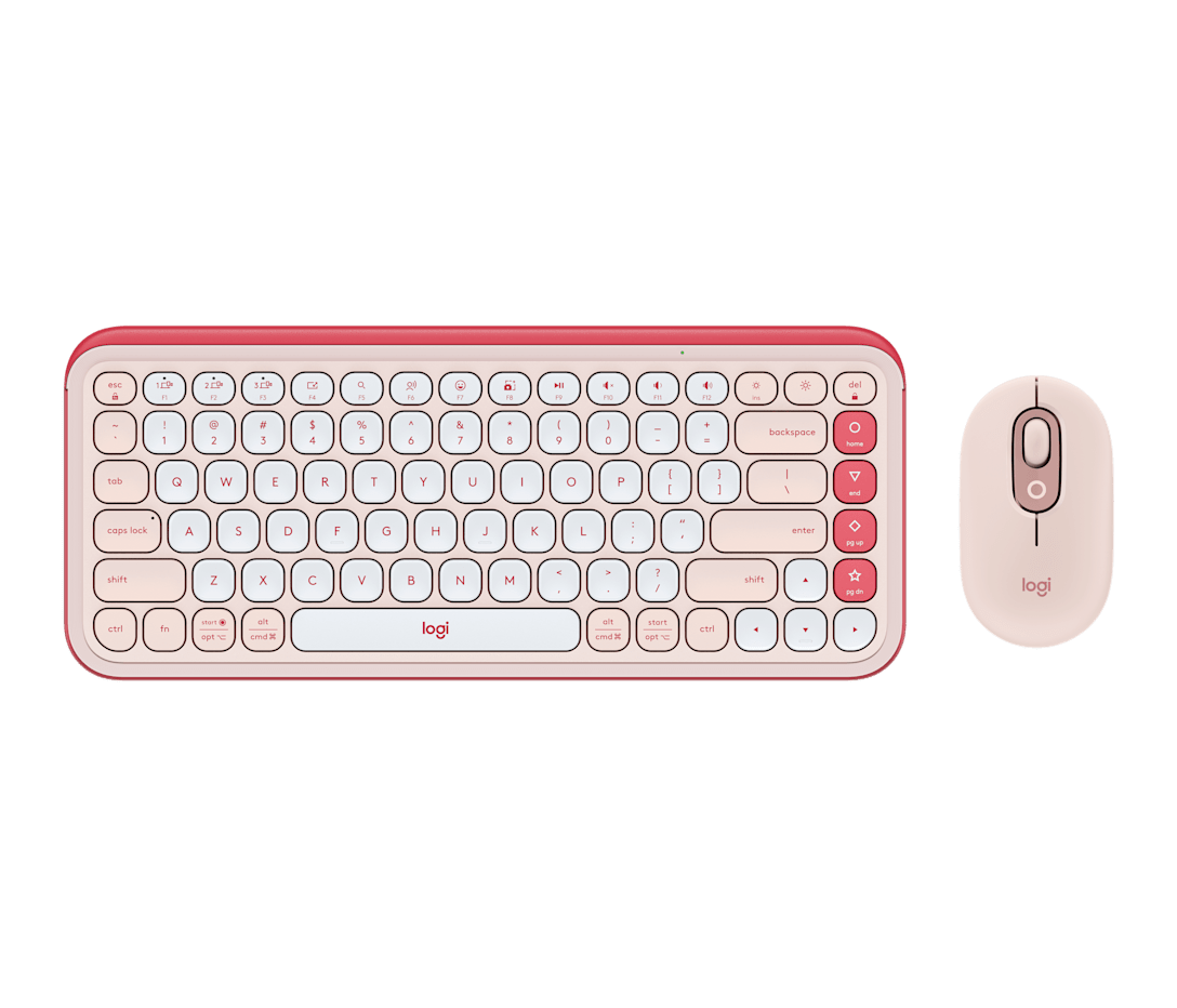 Combo Teclado y Mouse POP Icon Rosa y Blanco de Logitech