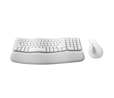 Combo Teclado y Mouse Ergonómico Wave Keys + Lift Blanco de Logitech, vista adicional 3