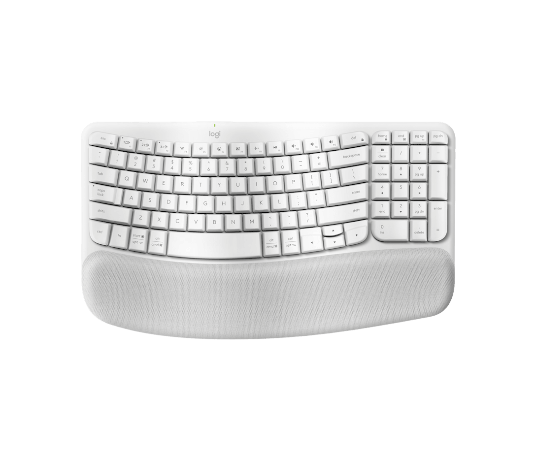 Teclado Ergonómico Inalámbrico Wave Keys Blanco de Logitech
