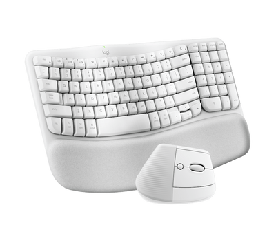 Combo Teclado y Mouse Ergonómico Wave Keys + Lift Blanco de Logitech, vista adicional 2