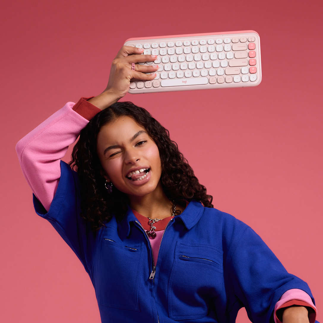 Teclado Bluetooth POP Icon Keys Rosa y Blanco de Logitech, vista adicional 5
