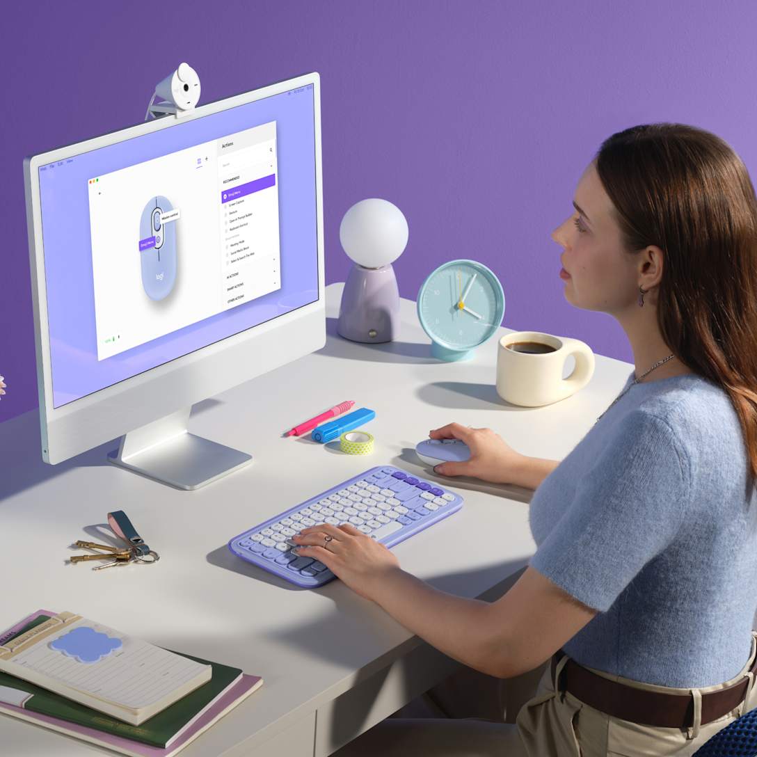Mouse POP Inalámbrico Lila de Logitech, vista adicional 3