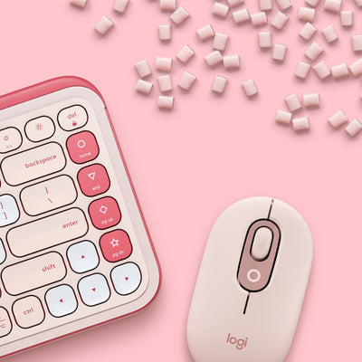 Combo Teclado y Mouse POP Icon Rosa y Blanco de Logitech, vista adicional 4