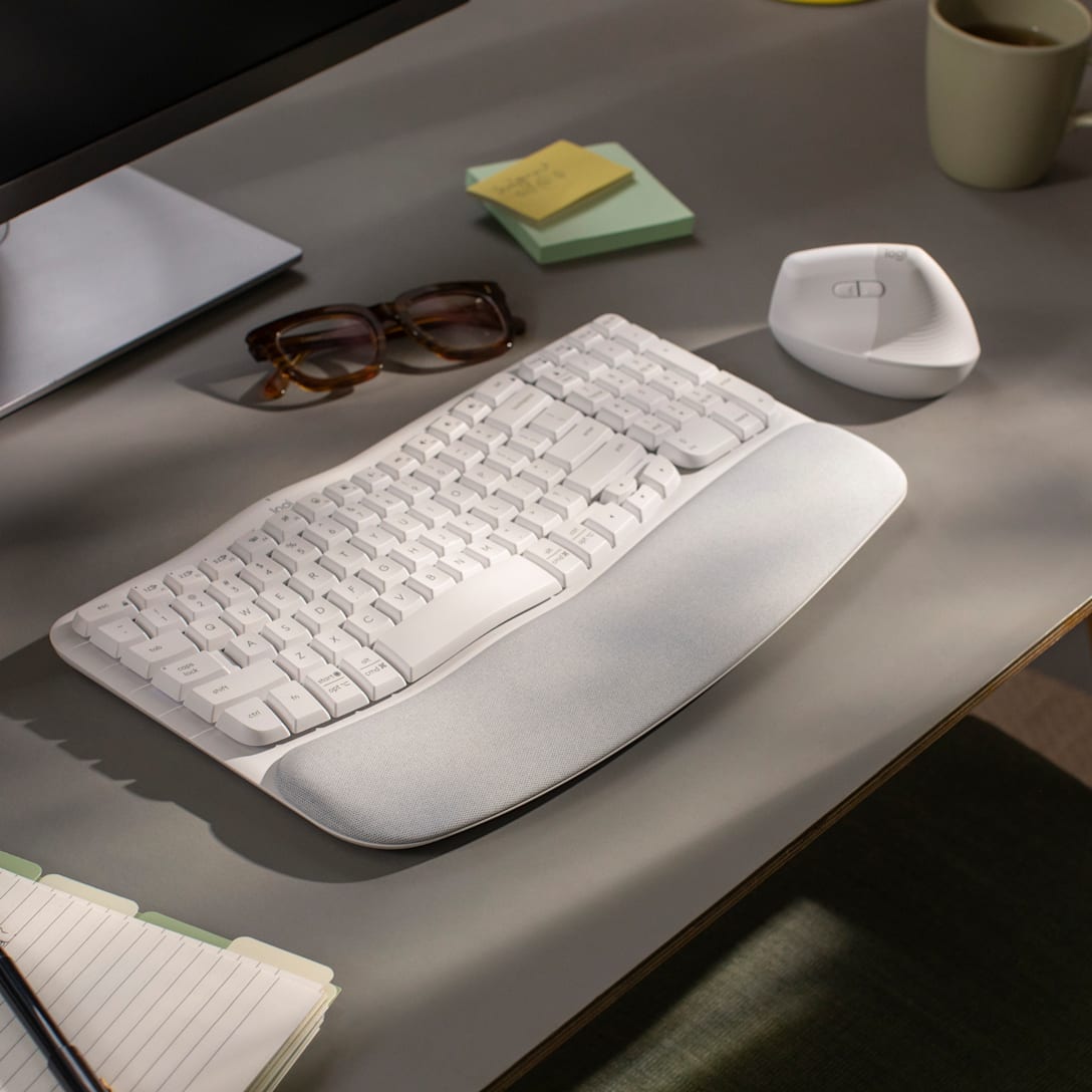 Teclado Ergonómico Inalámbrico Wave Keys Blanco de Logitech, vista adicional 3
