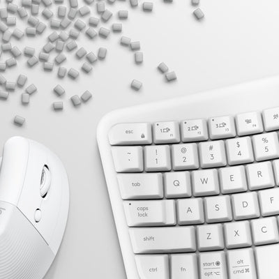 Combo Teclado y Mouse Ergonómico Wave Keys + Lift Blanco de Logitech, vista adicional 6