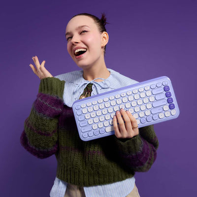 Teclado Bluetooth POP Icon Keys Lila y Blanco de Logitech, vista adicional 5