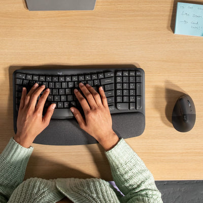Combo Teclado y Mouse Ergonómico Wave Keys + Lift Grafito de Logitech, vista adicional 5