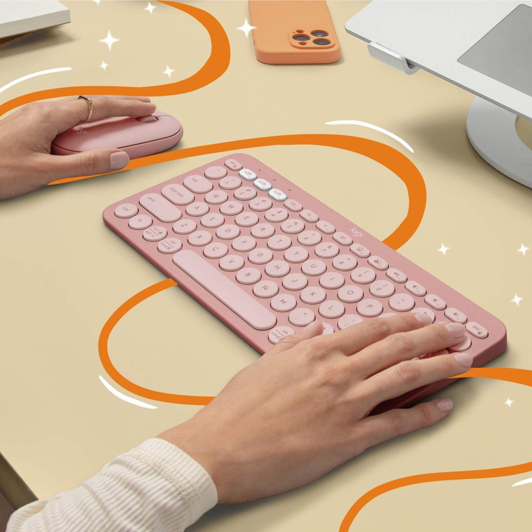 Combo Teclado y Mouse Pebble 2 Rosa Tonal de Logitech, vista adicional 2
