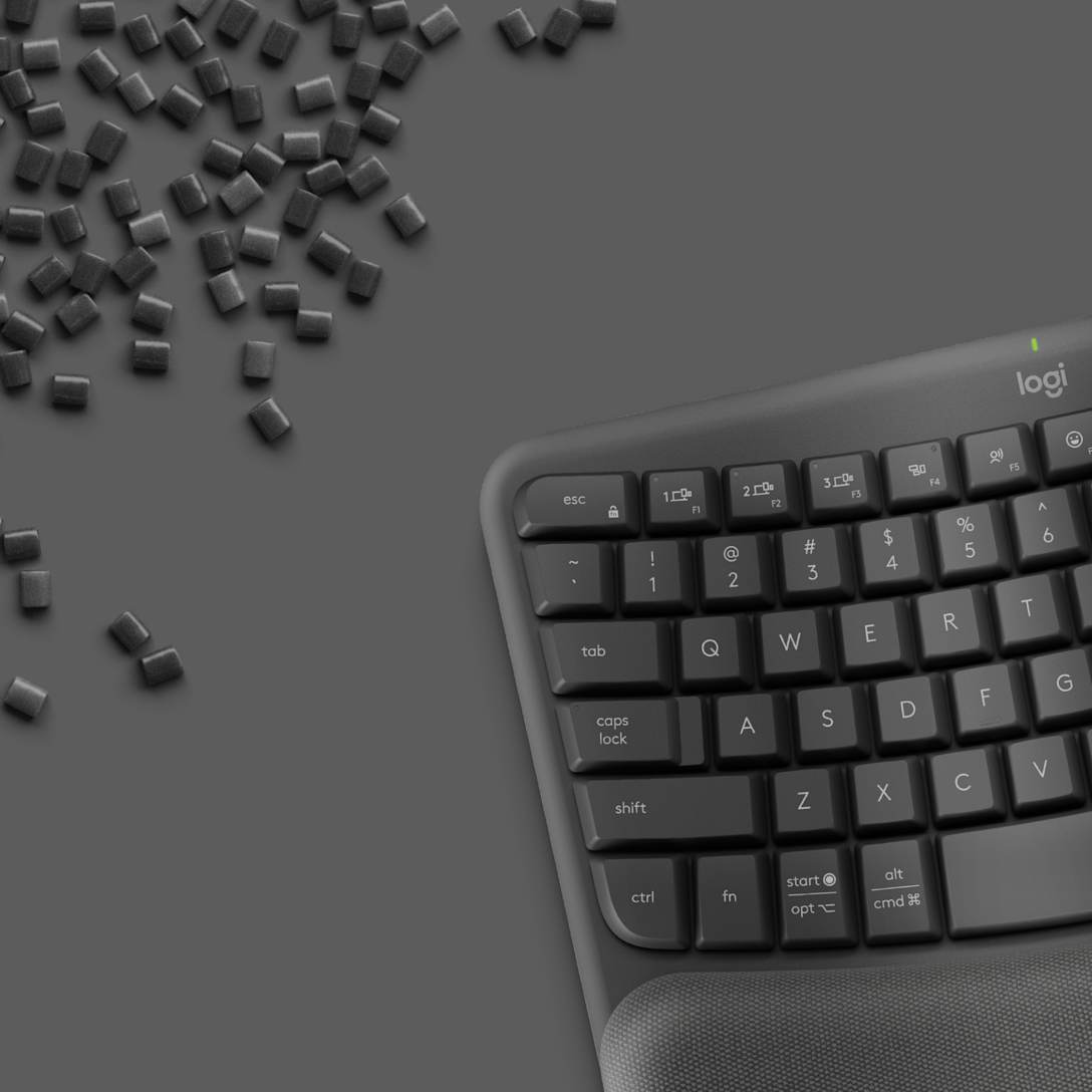 Teclado Ergonómico Inalámbrico Wave Keys Grafito de Logitech, vista adicional 4