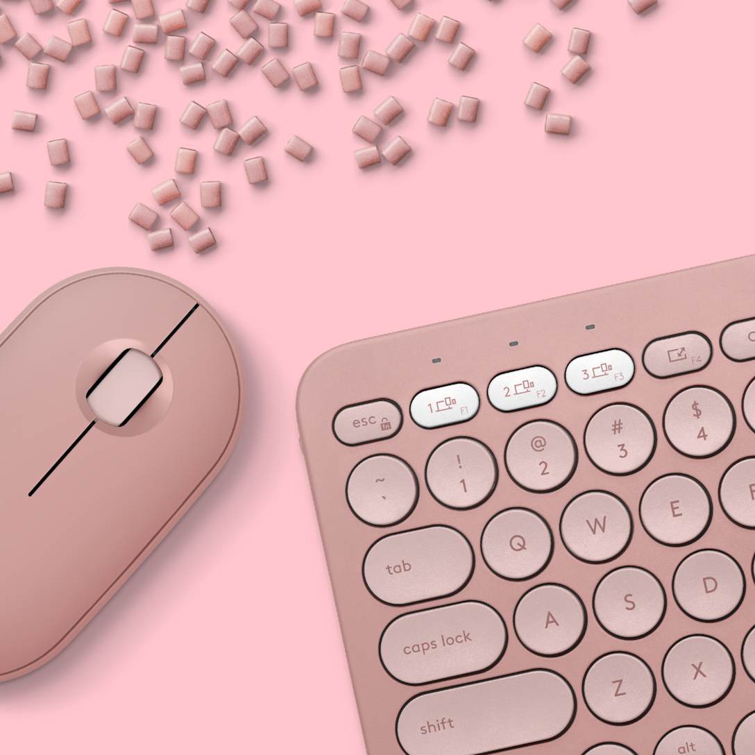 Combo Teclado y Mouse Pebble 2 Rosa Tonal de Logitech, vista adicional 4