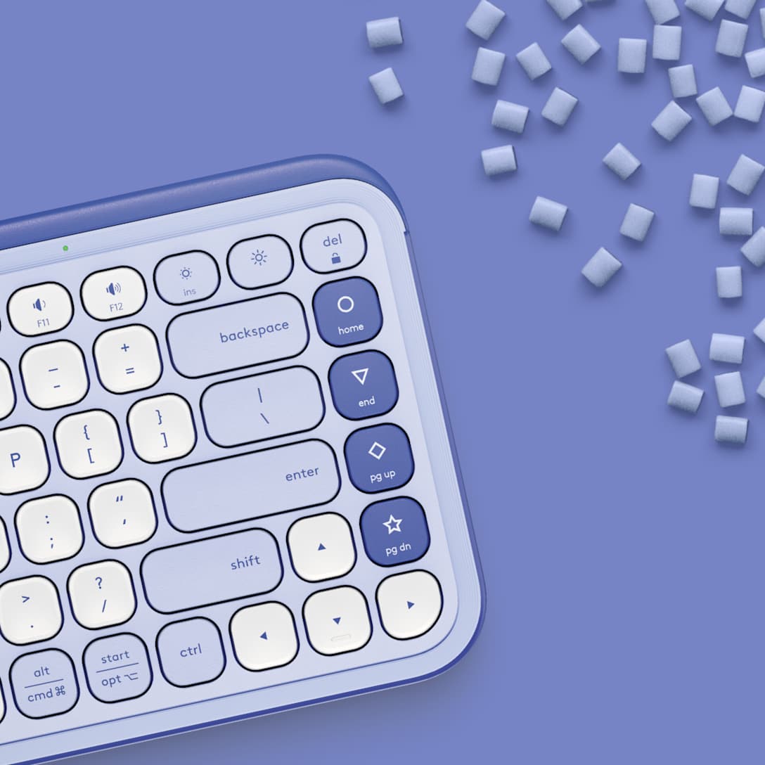 Teclado Bluetooth POP Icon Keys Lila y Blanco de Logitech, vista adicional 4