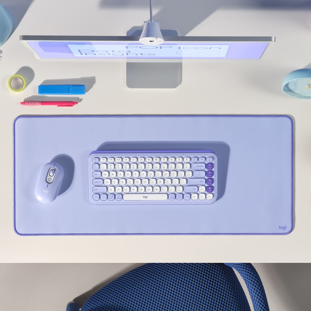 Teclado Bluetooth POP Icon Keys Lila y Blanco de Logitech, vista adicional 2