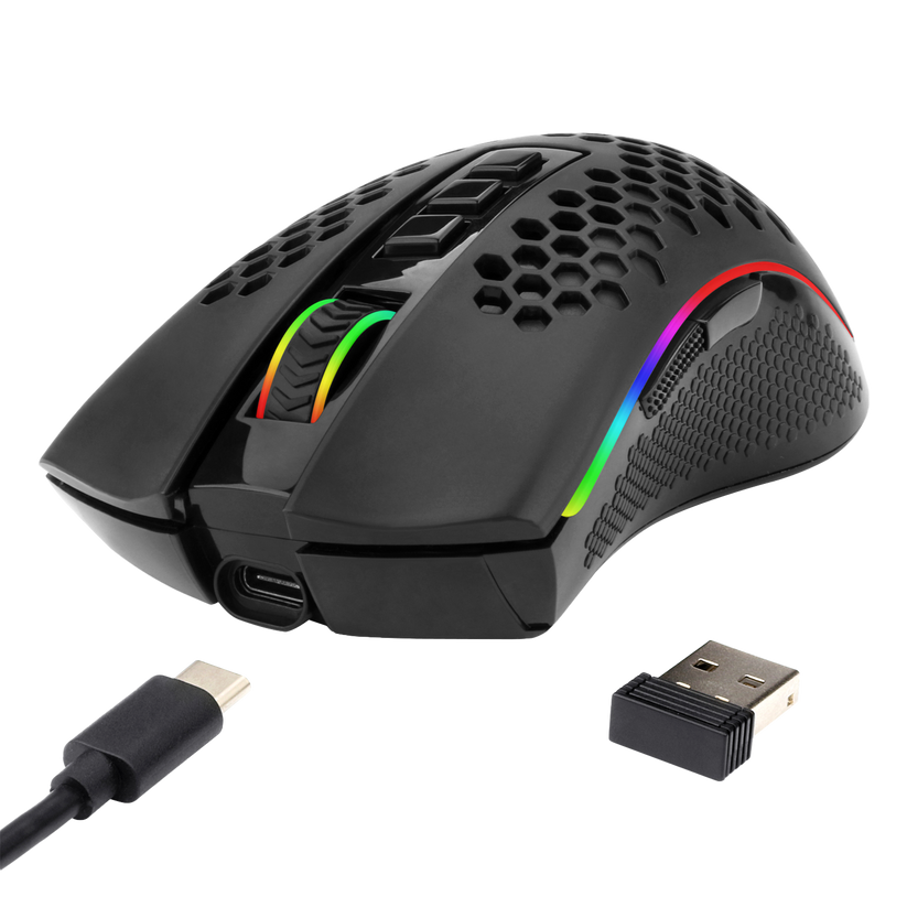 Mouse Gamer Inalámbrico Storm Pro M808 RGB Negro de Redragon, vista adicional 3